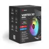 Disipador de CPU por aire SAVIO SAVGCOVORTEXX2ARGB con 4 heatpipes, ventilador ARGB de 120 mm, negro
