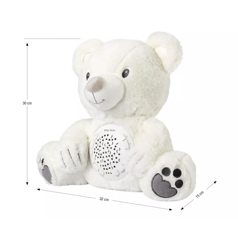 Juguete proyector de peluche Milly Mally Oso 5656 con luz suave para la habitación infantil