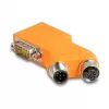 DELOCK divisor CAN-Bus D-Sub 9 (conector macho/hembra) a M12 de 5 polos codificado A (conector macho/hembra) 35° naranja