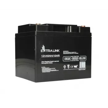 Batería para SAI Extralink Accumulator AGM 12V 45Ah — plomo-ácido sellada (VRLA), 1 ud., negro