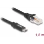 Adaptador DeLOCK USB 2.0 Type-C macho a serie RS-232 RJ45 macho 1,8 m negro