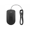 Ratón óptico con cable Lenovo GY51D20875 USB Type-C, ambidiestro, 2400 DPI, 4 botones, negro