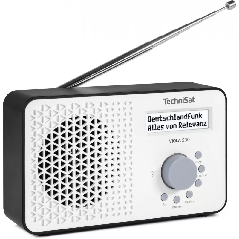 TechniSat VIOLA 200 radiodespertador digital DAB+, blanco/negro