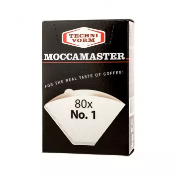 Filtro de café de papel de un solo uso MOCCAMASTER tamaño taza 1 — 80 uds., blanco