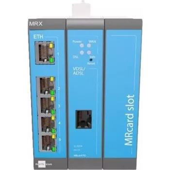Router xDSL INSYS icom MRX3 DSL-B con Fast Ethernet 10/100 Mbit/s, enrutamiento BGP/OSPF/RIP, VPN IPSec, autenticación RADIUS
