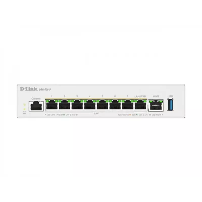 Router empresarial PoE D-Link DBR-600-P/B, Ethernet WAN, 2,5 Gigabit Ethernet, blanco