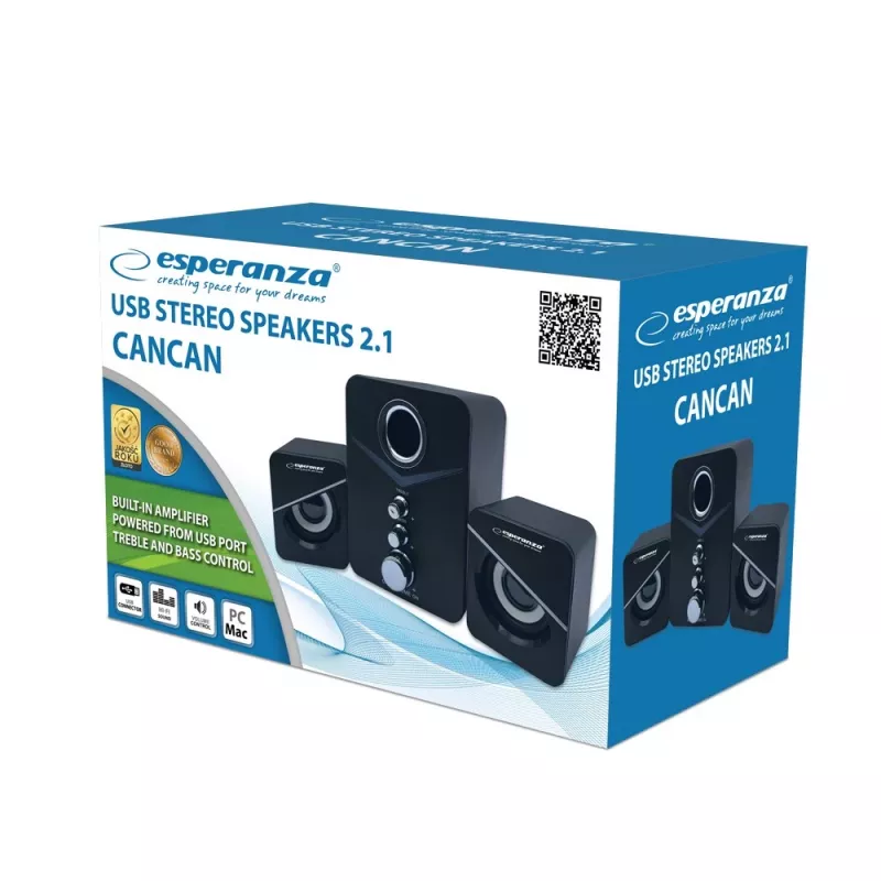 Esperanza EP153 Juego de altavoces USB 2.1 6 W Negro