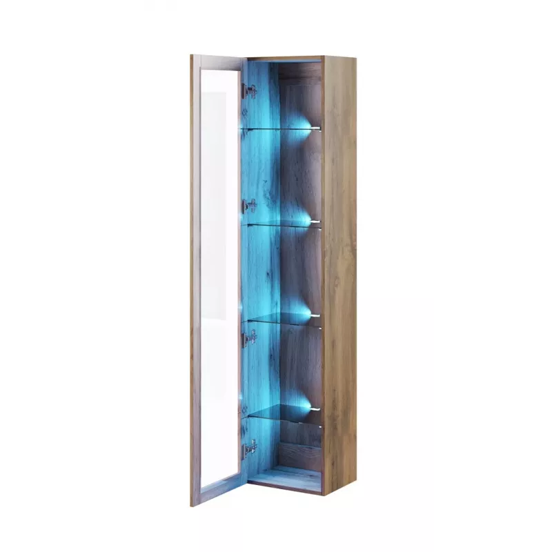 Vitrina Cama Meble VIGO 180 — vitrina de cristal de pared, 1800×400×300 mm, roble wotan