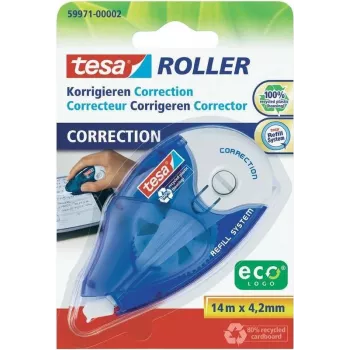 Corrector de cinta Tesa 59971 – punta 4,2 mm, cinta correctora 14 m, blanco