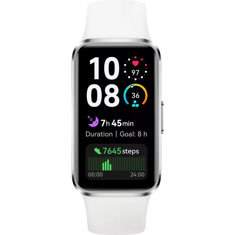 Huawei Band 10 55020ELM pulsera de actividad, pantalla táctil AMOLED de 3,73 cm (1,47 pulgadas), 368 x 194, Bluetooth 5.0 LE, resistente al agua hasta 50 m, blanca