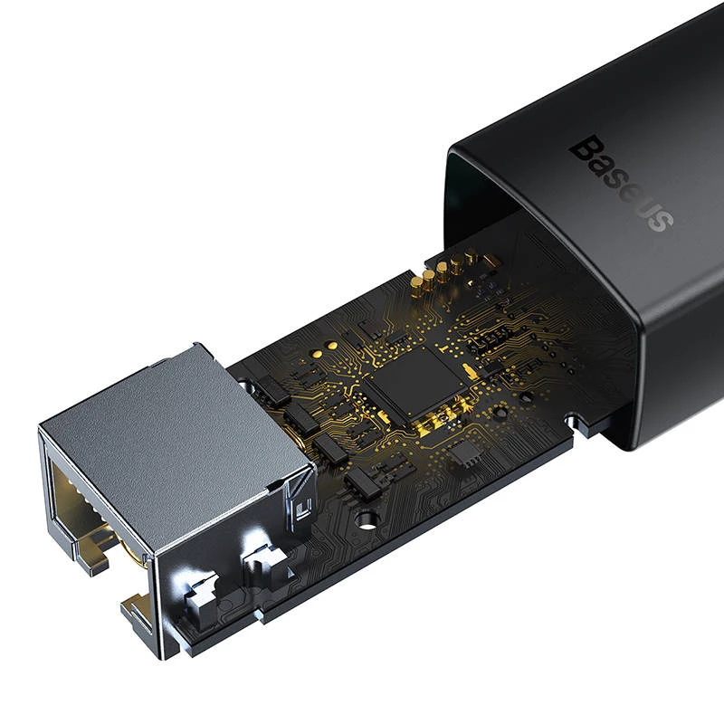 Adaptador de red Baseus Lite Series USB a RJ45, 100Mbit/s (negro)