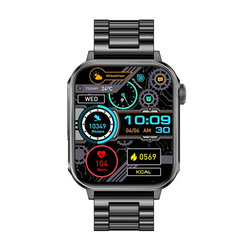 Smartwatch Colmi P80 acero negro con Bluetooth y medidor de frecuencia cardíaca