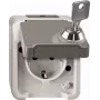 Toma de corriente con contacto de protección bloqueable MERTEN MERT MEG2423-8029 llave/cierre n.º 200 gris claro MEG2423-8029 (MEG2423-8029)