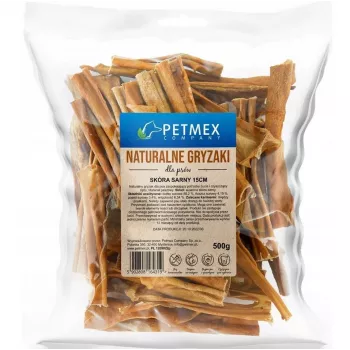Snack masticable para perros PETMEX piel de ciervo 15 cm 500 g — snack masticable seco de piel de ciervo