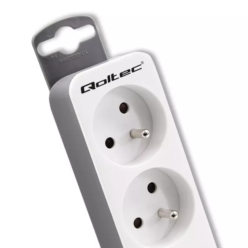 Regleta de alimentación Qoltec 50288 1,8 m 4 tomas de corriente para interior Blanco