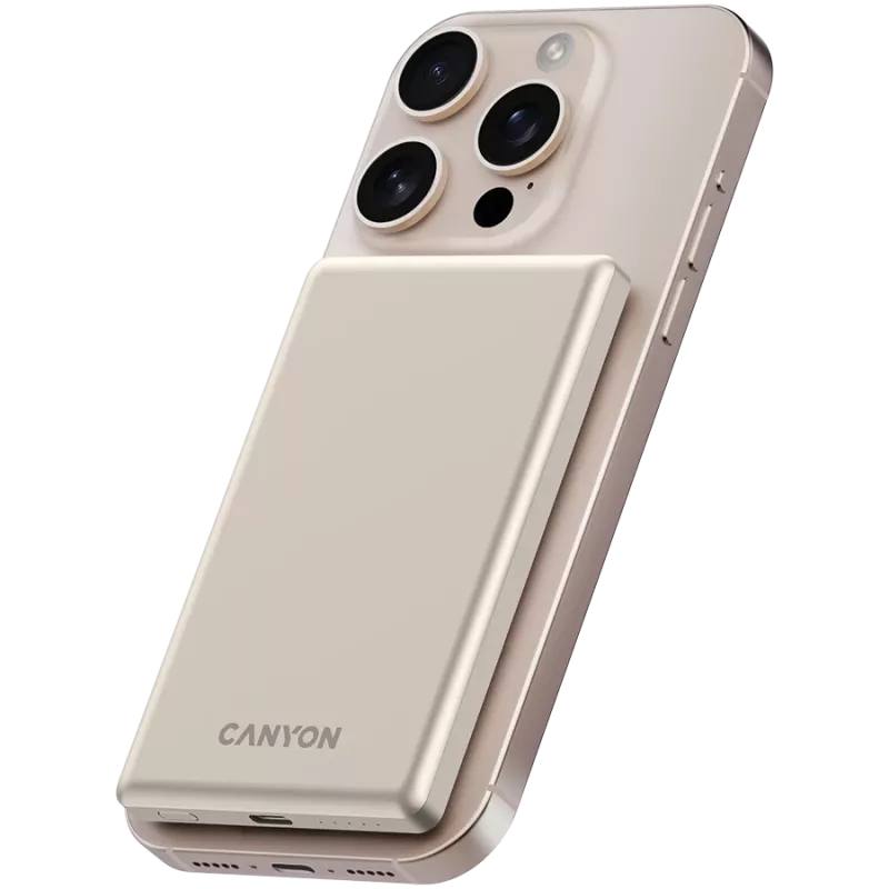 Canyon OnPower 505 - Batería portátil - 5.000 mAh - entrada USB-C - salida USB-C PD 20W + Wireless Magnet 1