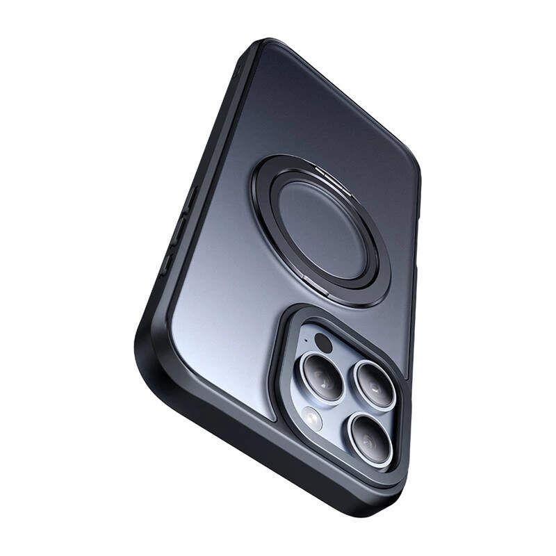 Funda protectora Mcdodo PC-4932 para iPhone 16 Pro con soporte integrado, negra