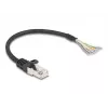 Cable DeLOCK RJ50 conector macho a extremos de cable abiertos S/FTP 0,25 m negro