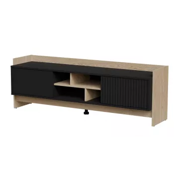 Mueble RTV Cama PORTO 2D 150x38x50 roble/negro