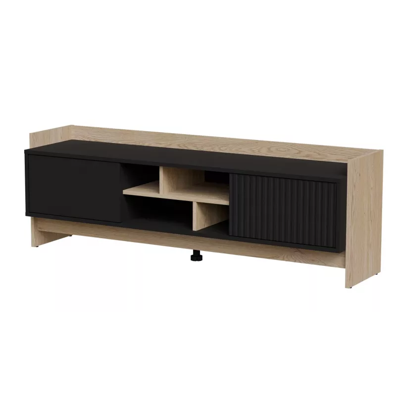 Mueble RTV Cama PORTO 2D 150x38x50 roble/negro