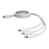 Cable de carga rápida 3en1 Baseus Free2Draw USB-C a USB-C/Lightning/Micro 100W, 1,1m (blanco)