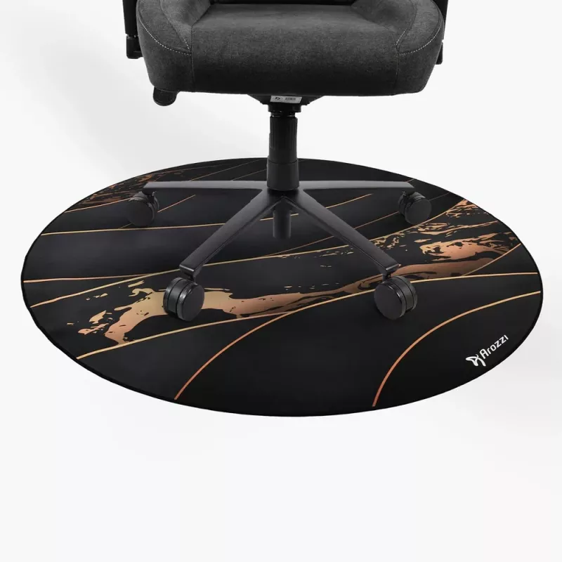 Alfombrilla protectora Arozzi Zona Round Floor Pad – Negro/Oro, alfombrilla protectora redonda para suelos