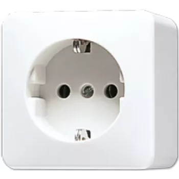 Toma de corriente CEE 7/3 Jung 620 A WW, blanco, duroplast, 250 V, 16 A, 61×61×47 mm