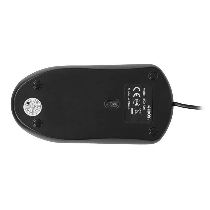 iBOX i007 ratón óptico con cable, negro