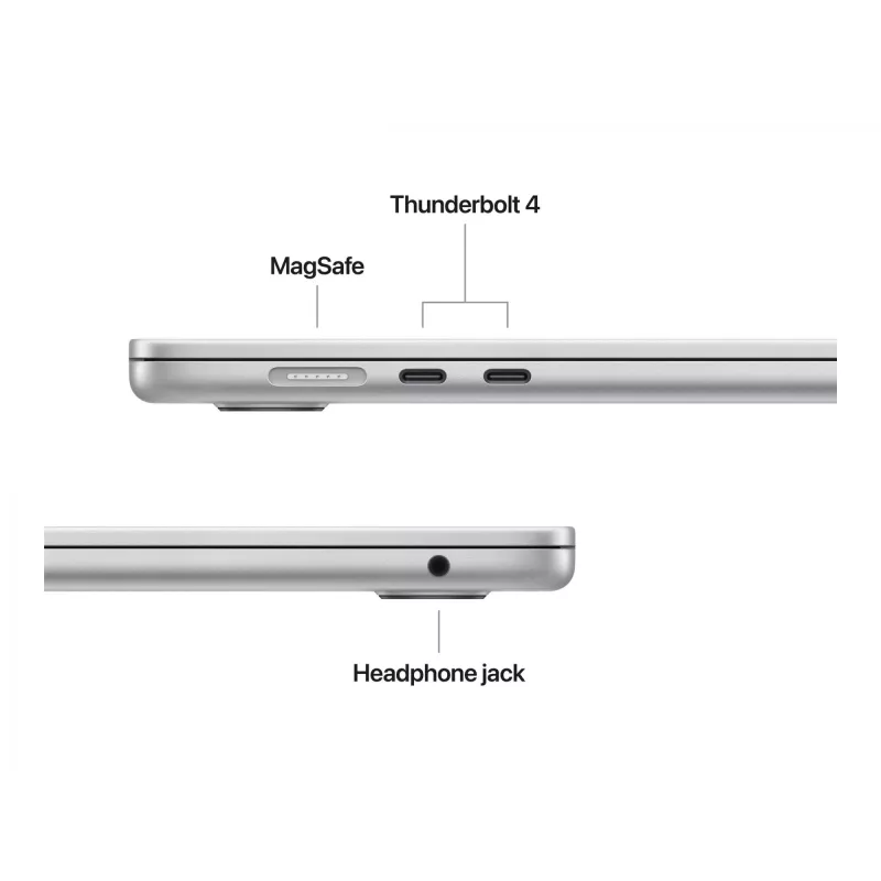 MacBook Air 15, plata, M4 (10-CPU/10-GPU), 16 GB, 512 GB, alemán, fuente de alimentación Dual USB-C 35W, MW1H3D/A