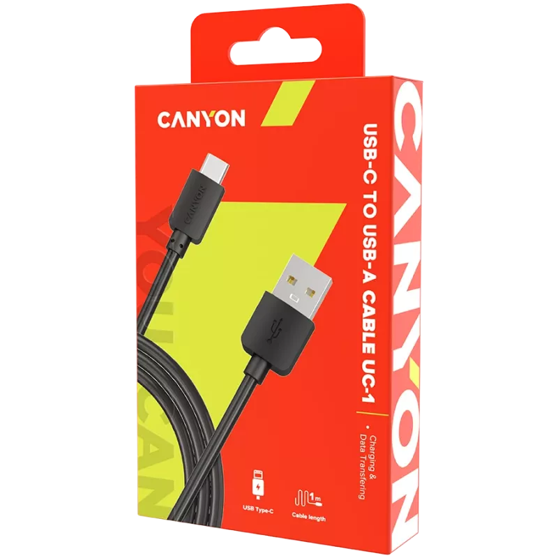 CANYON Cable UC-1 USB-C 5W 1m negro