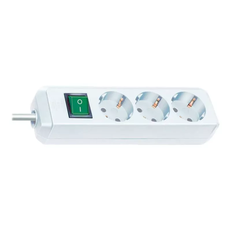 Regleta de enchufes Brennenstuhl Eco-Line con interruptor [3 tomas, blanca, 5m]