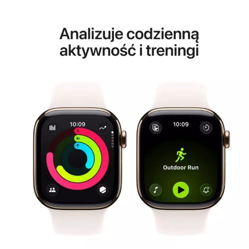 Apple Watch Series 11 GPS + Cellular 46mm carcasa de titanio dorado con correa deportiva rosa claro S/M