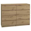 Cómoda Topeshop M8 120 ARTISAN roble 8 cajones