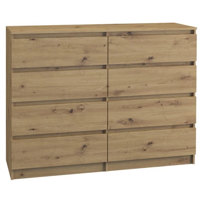 Cómoda Topeshop M8 120 ARTISAN roble 8 cajones
