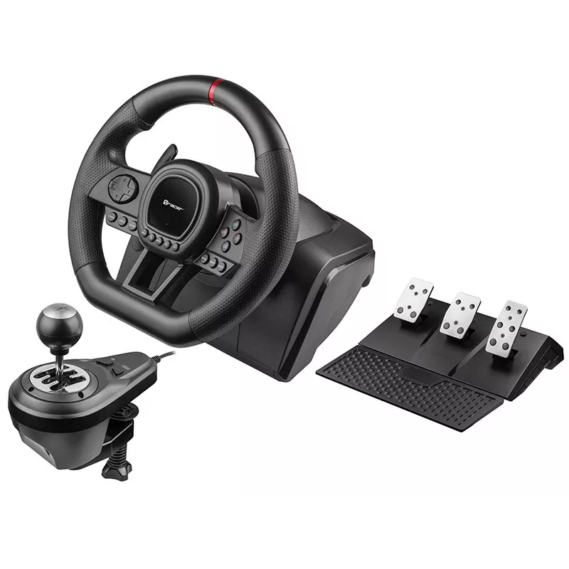 Volante Tracer SimRacer Manual Gearbox 6in1 con pedales y palanca de cambios, PC/PS4/PS3/Xbox One/Xbox 360/Switch