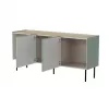 Cómoda cama meble FELLINI 150×40×70 cm, color oliva con tablero de roble aceitado, cuerpo de MDF