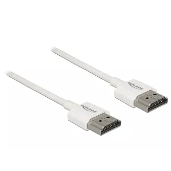 DeLOCK High Speed HDMI with Ethernet - Cable HDMI con Ethernet - HDMI (M) a HDMI (M) - 2,0 m - Triple aislamiento - blanco - Soporte 4K (85137)