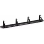 ROLINE19 - Placa frontal, 4 anillas tipo G, pasacables (cepillo), RAL 9005 negro intenso (26.30.0018)