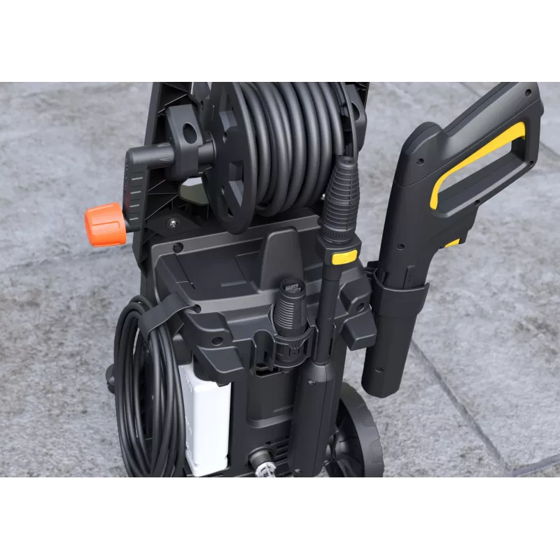 Hidrolimpiadora STANLEY SXPW16E — formato vertical, 1600 W, 125 bar, 420 l/h, bomba de aluminio