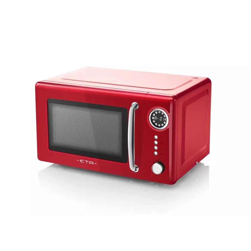 Microondas de encimera ETA Storio Rojo Solo – 20 L, 700 W, 5 niveles de potencia, plato giratorio de 245 mm