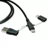Cable ROLINE USB 2.0 Type-C ST/ST con adaptadores de bloqueo de datos A y C - cable - digital/datos