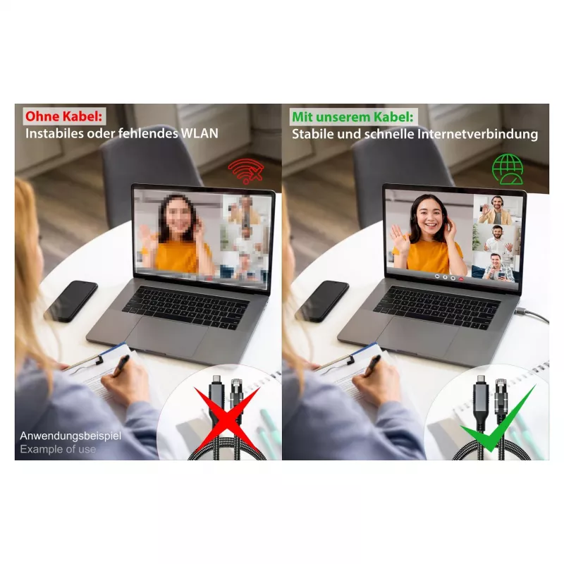 Good Connections cable Ethernet USB-C RJ45, antracita, 3,0 m