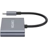 Hub 3 en 1 USB-C CANYON DS-3 gris oscuro – USB-C a USB-A + HDMI + pass-through PD