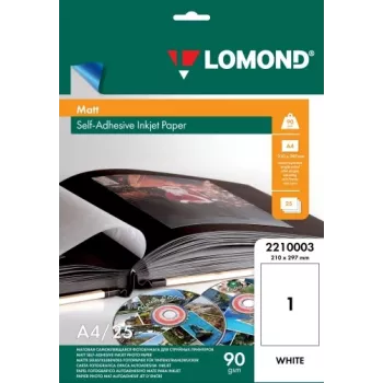 Papel fotográfico autoadhesivo de inyección de tinta Lomond mate A4 25 hojas