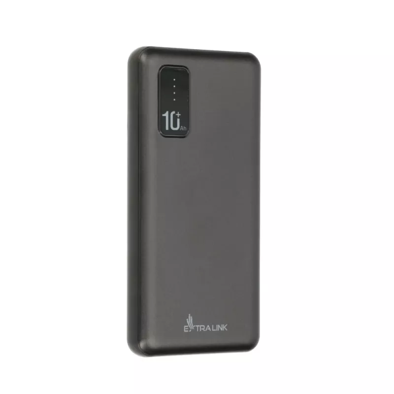 Batería portátil Extralink EPB-098B 10000 mAh, LiPo, 2× USB-A + 1× USB-C, negra