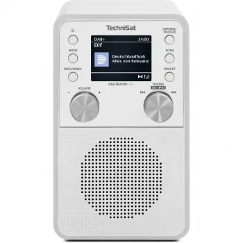 Radio digital TECHNISAT DigitRadio 317 blanca — recepción FM y DAB+, diseño de sobremesa compacto