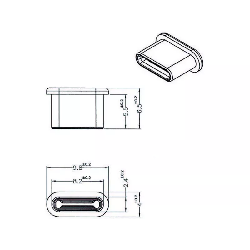 Tapa protectora para conector hembra DeLOCK 64014 USB Type-C negra 10 uds.