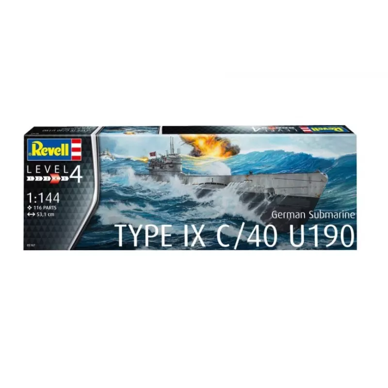 Maqueta de plástico German Submarine T.IX C/40 1/144
