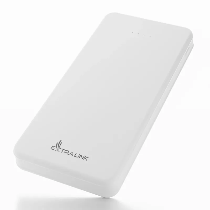 Batería portátil Extralink EPB-078W 10000 mAh blanca, USB-C, salida de 10 W, carga hasta 2 dispositivos