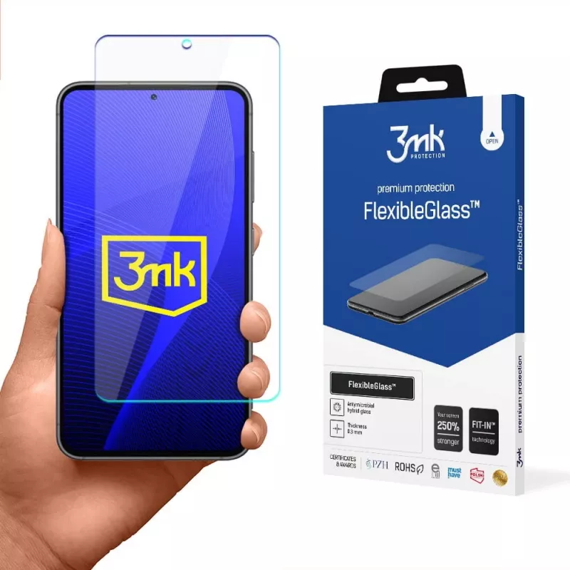 3MK FlexibleGlass protector de pantalla de cristal híbrido para Samsung Galaxy S23 (S911), 6,1 pulgadas, 7H